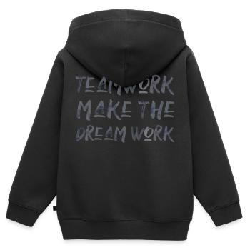 teamwork dream work team spirit team saying - Kids Premium Organic Zip-up Hoodie - black - Back - AI Model Kid Male (0cm)