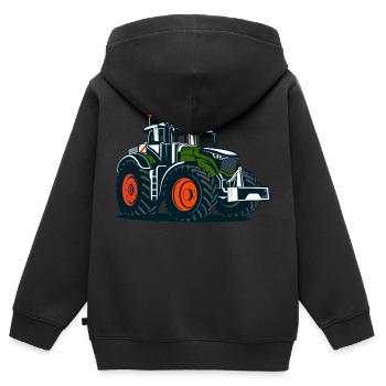 Trecker für den Bauern, auf dem Bauernhof Traktor - Kinder Premium Organic Zip Hoodie - Schwarz - Hinten - AI Model Kid Male (0cm)