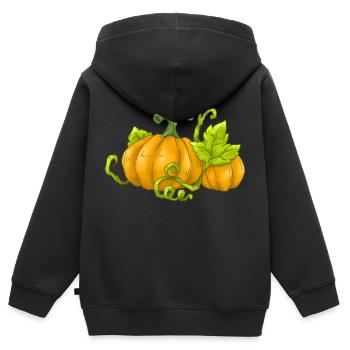 Kürbis - Kinder Premium Organic Zip Hoodie - Schwarz - Hinten - AI Model Kid Male (0cm)