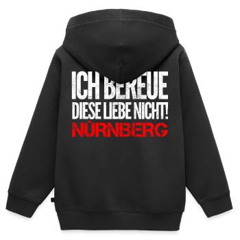 Nürnberg Ich bereue Diese Liebe nicht - Kinder Premium Organic Zip Hoodie - Schwarz - Hinten - AI Model Kid Male (0cm)