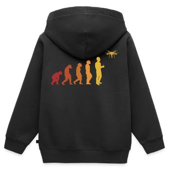 Evolution Drohne Drohnenpilot Evolution - Kinder Premium Organic Zip Hoodie - Schwarz - Hinten - AI Model Kid Male (0cm)