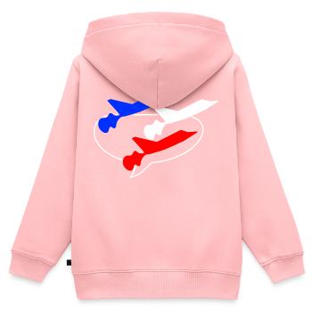 Patrouille de France blau weiß rot - Kinder Premium Organic Zip Hoodie - Rosa - Hinten - AI Model Kid Female (0cm)