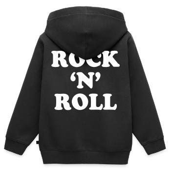 ROCK N ROLL Rock and Roll Rocker - Kinder Premium Organic Zip Hoodie - Schwarz - Hinten - AI Model Kid Male (0cm)