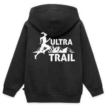 Ultra Trail Damen T-Shirt - Kinder Premium Organic Zip Hoodie - Schwarz - Hinten - AI Model Kid Male (0cm)