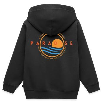 Paradise - Kinder Premium Organic Zip Hoodie - Schwarz - Hinten - AI Model Kid Male (0cm)
