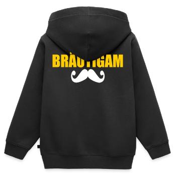 Bräutigam - Kinder Premium Organic Zip Hoodie - Schwarz - Hinten - AI Model Kid Male (0cm)