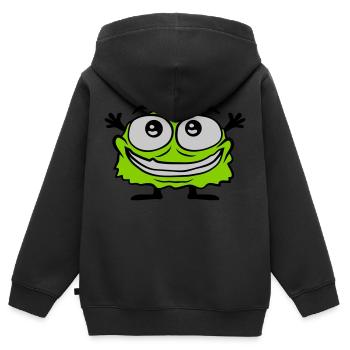 Kleines süßes haariges Monster - Kinder Premium Organic Zip Hoodie - Schwarz - Hinten - AI Model Kid Male (0cm)