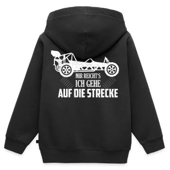 Mir reicht's ich gehe auf die Strecke Modellbau R - Kinder Premium Organic Zip Hoodie - Schwarz - Hinten - AI Model Kid Male (0cm)