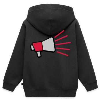 Loud Speech Symbol Megaphone - Kids Premium Organic Zip-up Hoodie - black - Back - AI Model Kid Male (0cm)