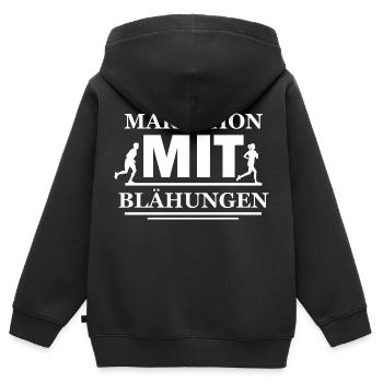 Fußball Soccer - Kinder Premium Organic Zip Hoodie - Schwarz - Hinten - AI Model Kid Male (0cm)