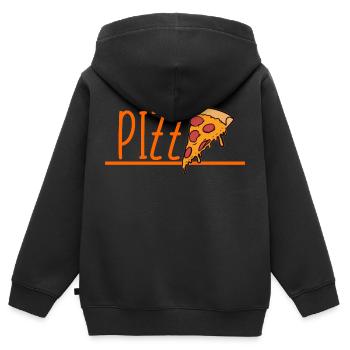Pizza - Kinder Premium Organic Zip Hoodie - Schwarz - Hinten - AI Model Kid Male (0cm)