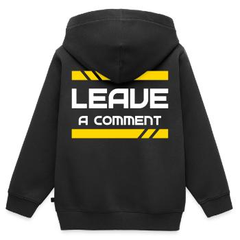 Laisse un commentaire - Leave a comment - Sweat Premium à capuche zippé enfant bio - noir - Dos - AI Model Kid Male (0cm)