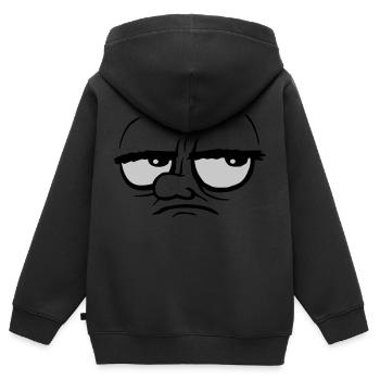 Cartoon genervt Augen verdrehen - Kinder Premium Organic Zip Hoodie - Schwarz - Hinten - AI Model Kid Male (0cm)