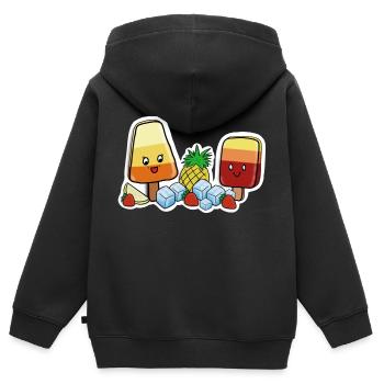 Kawaii-Eis am Stil - Kinder Premium Organic Zip Hoodie - Schwarz - Hinten - AI Model Kid Male (0cm)
