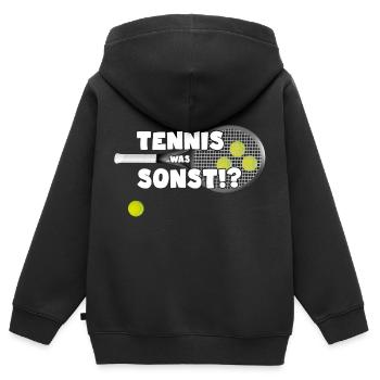 tennis matchball tennisball tennisplatz - Kinder Premium Organic Zip Hoodie - Schwarz - Hinten - AI Model Kid Male (0cm)