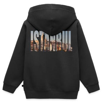 istanbul - Kinder Premium Organic Zip Hoodie - Schwarz - Hinten - AI Model Kid Male (0cm)