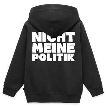Politik Regierung Spruch Geschenk - Kinder Premium Organic Zip Hoodie - Schwarz - Hinten - AI Model Kid Male (0cm)