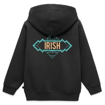 in Love with Irland - Kinder Premium Organic Zip Hoodie - Schwarz - Hinten - AI Model Kid Male (0cm)