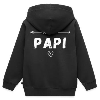 Bientôt papi - Sweat Premium à capuche zippé enfant bio - noir - Dos - AI Model Kid Male (0cm)