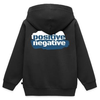 positive | negative – modern style - Kinder Premium Organic Zip Hoodie - Schwarz - Hinten - AI Model Kid Male (0cm)