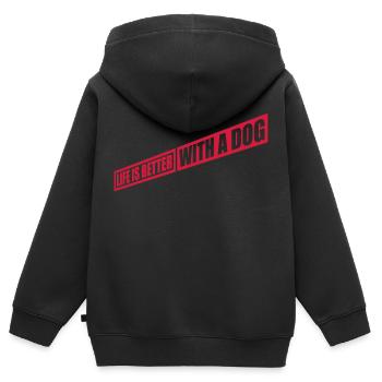 better with a dog - Kids Premium Organic Zip-up Hoodie - black - Back - AI Model Kid Male (0cm)