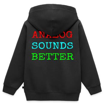 Analog Sound Better - Kinder Premium Organic Zip Hoodie - Schwarz - Hinten - AI Model Kid Male (0cm)