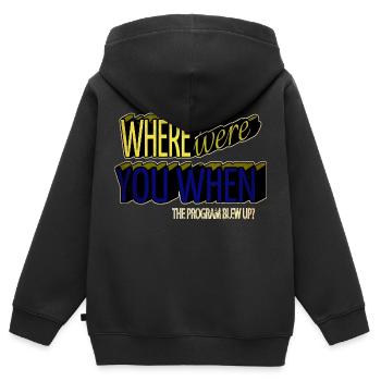 Citation Bday Computer Science - Sweat Premium à capuche zippé enfant bio - noir - Dos - AI Model Kid Male (0cm)