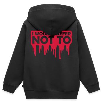 Je préfère ne pas - Sweat Premium à capuche zippé enfant bio - noir - Dos - AI Model Kid Male (0cm)