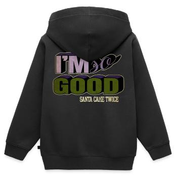 happy funny gym humor christmas present awesome - Kinder Premium Organic Zip Hoodie - Schwarz - Hinten - AI Model Kid Male (0cm)