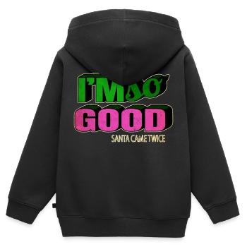 beards funny gym dinosaur fan beard gang quote - Kinder Premium Organic Zip Hoodie - Schwarz - Hinten - AI Model Kid Male (0cm)