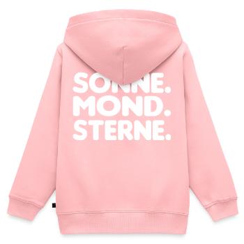 Sonne. Mond. Sterne. [white] - Kinder Premium Organic Zip Hoodie - Rosa - Hinten - AI Model Kid Female (0cm)