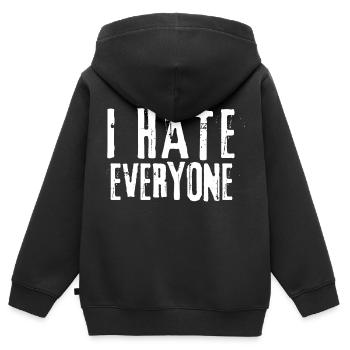 I Hate Everyone - Kids Premium Organic Zip-up Hoodie - black - Back - AI Model Kid Male (0cm)