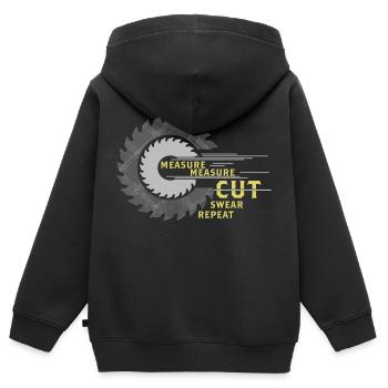 Mesure Coupe Jurer Répéter Charpentier - Sweat Premium à capuche zippé enfant bio - noir - Dos - AI Model Kid Male (0cm)