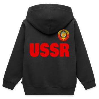 UdSSR Russland Wappen СССР Sowjetunion - Kinder Premium Organic Zip Hoodie - Schwarz - Hinten - AI Model Kid Male (0cm)
