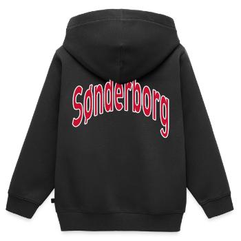 Canton de Sønderborg - Sweat Premium à capuche zippé enfant bio - noir - Dos - AI Model Kid Male (0cm)