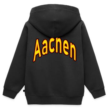 Aachen - Kinder Premium Organic Zip Hoodie - Schwarz - Hinten - AI Model Kid Male (0cm)