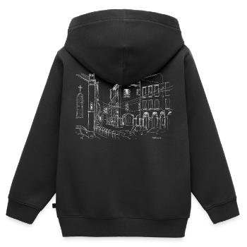 Bologna / Via Marsala - Kids Premium Organic Zip-up Hoodie - black - Back - AI Model Kid Male (0cm)