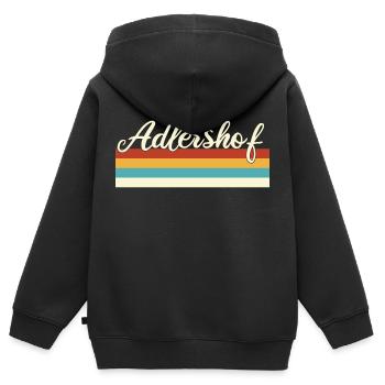 Adlershof - Treptow - Köpenick - Berlin - Retro - Kinder Premium Organic Zip Hoodie - Schwarz - Hinten - AI Model Kid Male (0cm)