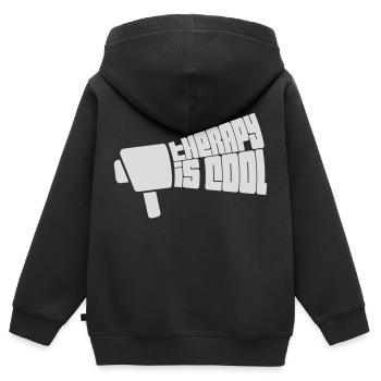 la thérapie est cool Citation - Sweat Premium à capuche zippé enfant bio - noir - Dos - AI Model Kid Male (0cm)