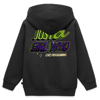 Langage de programmation Favoris des DAD de programmation - Sweat Premium à capuche zippé enfant bio - noir - Dos - AI Model Kid Male (0cm)