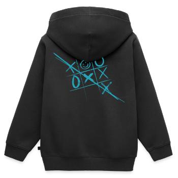 XOXO - Kinder Premium Organic Zip Hoodie - Schwarz - Hinten - AI Model Kid Male (0cm)