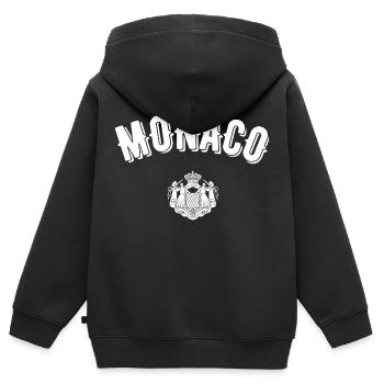 Monaco - Sweat Premium à capuche zippé enfant bio - noir - Dos - AI Model Kid Male (0cm)