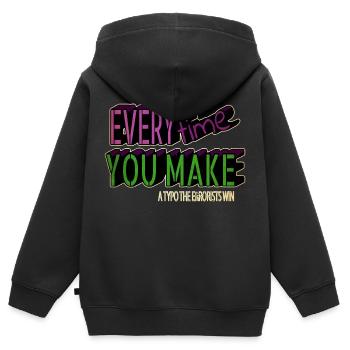 anniversary birthday present blogging funny quote - Kids Premium Organic Zip-up Hoodie - black - Back - AI Model Kid Male (0cm)