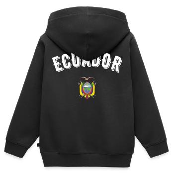 Ecuador - Kinder Premium Organic Zip Hoodie - Schwarz - Hinten - AI Model Kid Male (0cm)