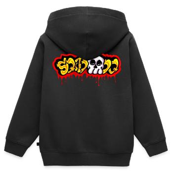 SQAD DQ - Kinder Premium Organic Zip Hoodie - Schwarz - Hinten - AI Model Kid Male (0cm)