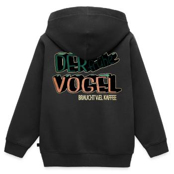 spaß ich liebe kaffee spruch montag zitat müde - Kinder Premium Organic Zip Hoodie - Schwarz - Hinten - AI Model Kid Male (0cm)