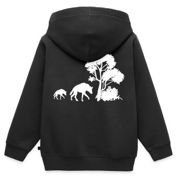 Safari Zoo Animal Safari Zoo - Sweat Premium à capuche zippé enfant bio - noir - Dos - AI Model Kid Male (0cm)