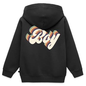boy vintage - Sweat Premium à capuche zippé enfant bio - noir - Dos - AI Model Kid Male (0cm)