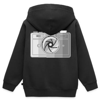 Retro-Filmkamera - Kinder Premium Organic Zip Hoodie - Schwarz - Hinten - AI Model Kid Male (0cm)