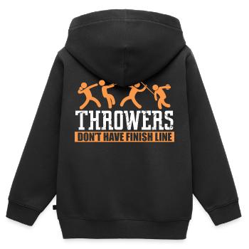 Les lanceurs n’ont pas de ligne d’arrivée - Sweat Premium à capuche zippé enfant bio - noir - Dos - AI Model Kid Male (0cm)